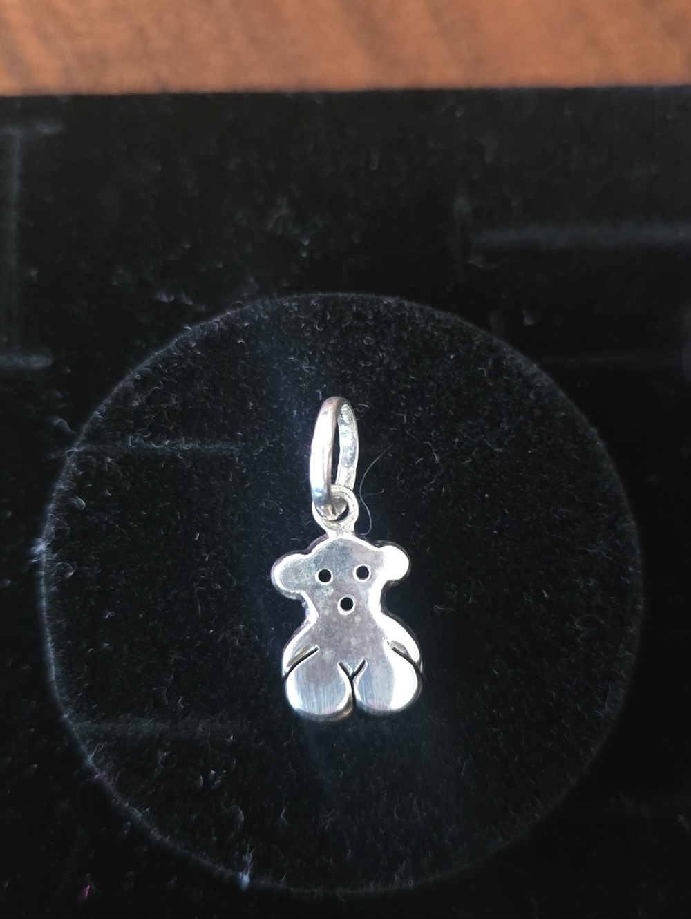 Silver Teddy Bear Charm Pendant Sterling Silver 925 With A Ring Bail